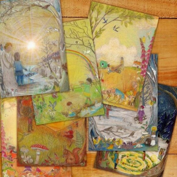 NWT Wilded Family Waldorf Seasonal Postcard Set - Picture 1 of 8